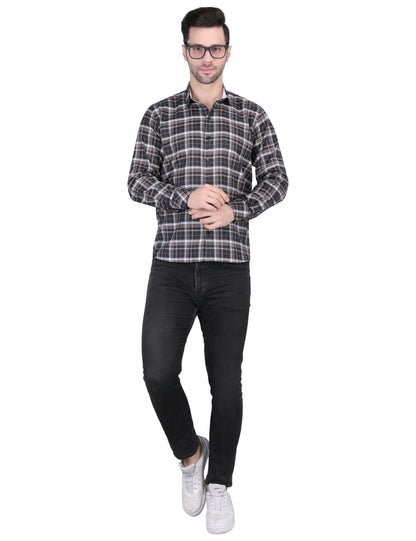 Kouns Men's Black Checkered Shirt