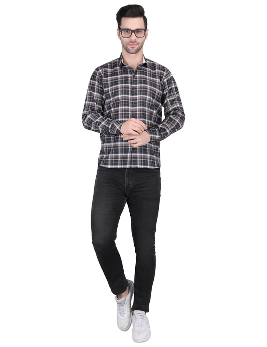Kouns Men's Black Checkered Shirt