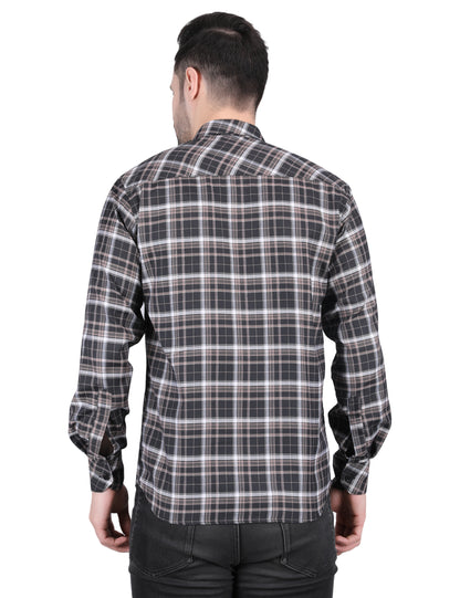 Kouns Men's Black Checkered Shirt