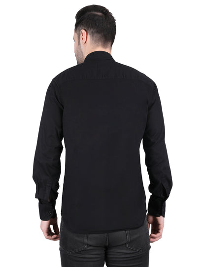 Kouns Men's Black & White Striped Shirt