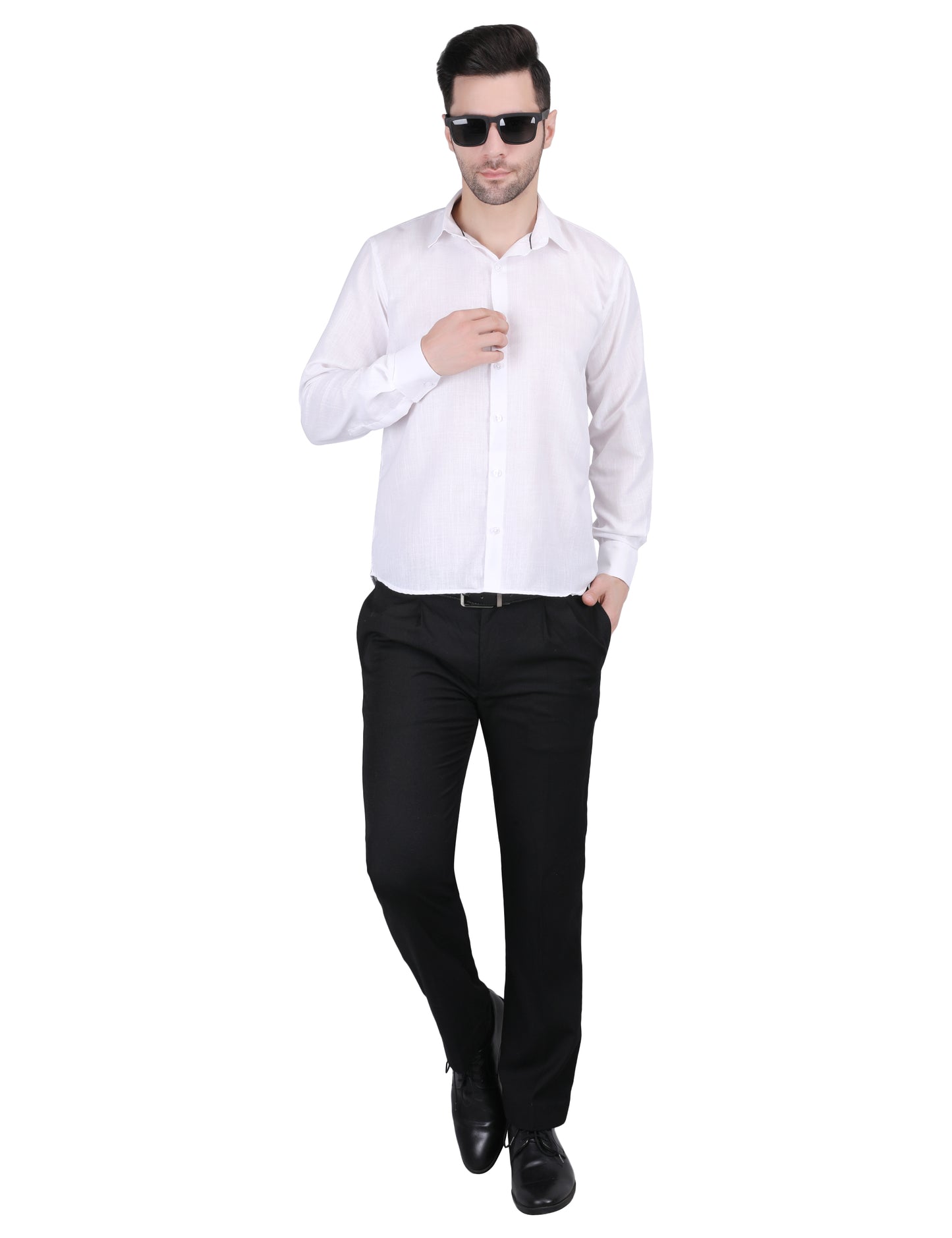 Kouns Premium White Linen Shirt – Regular Fit, Lightweight Casual & Formal Wear