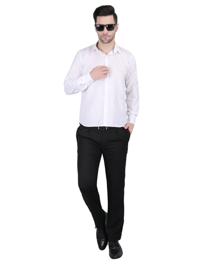 Kouns Premium White Linen Shirt – Regular Fit, Lightweight Casual & Formal Wear
