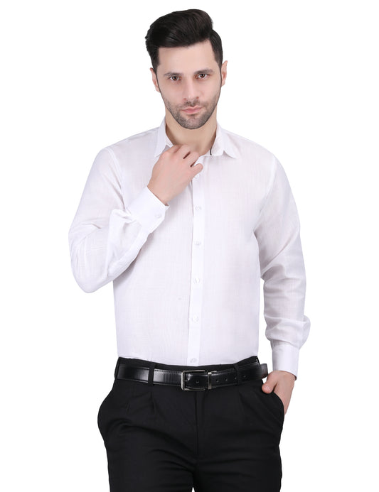Kouns Men's White Linen Shirt