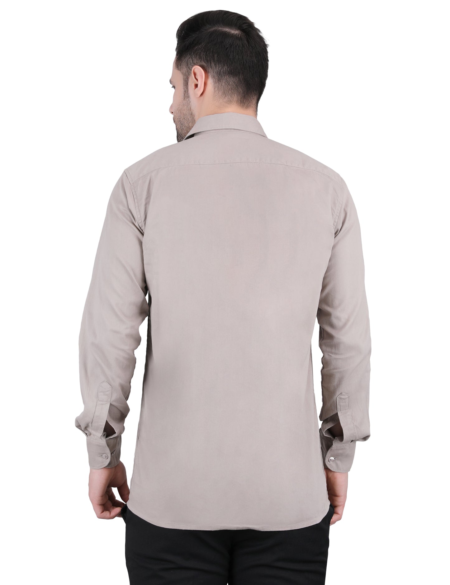 Kouns Men’s Regular Fit Light Beige Cotton Formal Shirt – Premium Soft & Comfortable Office Wear