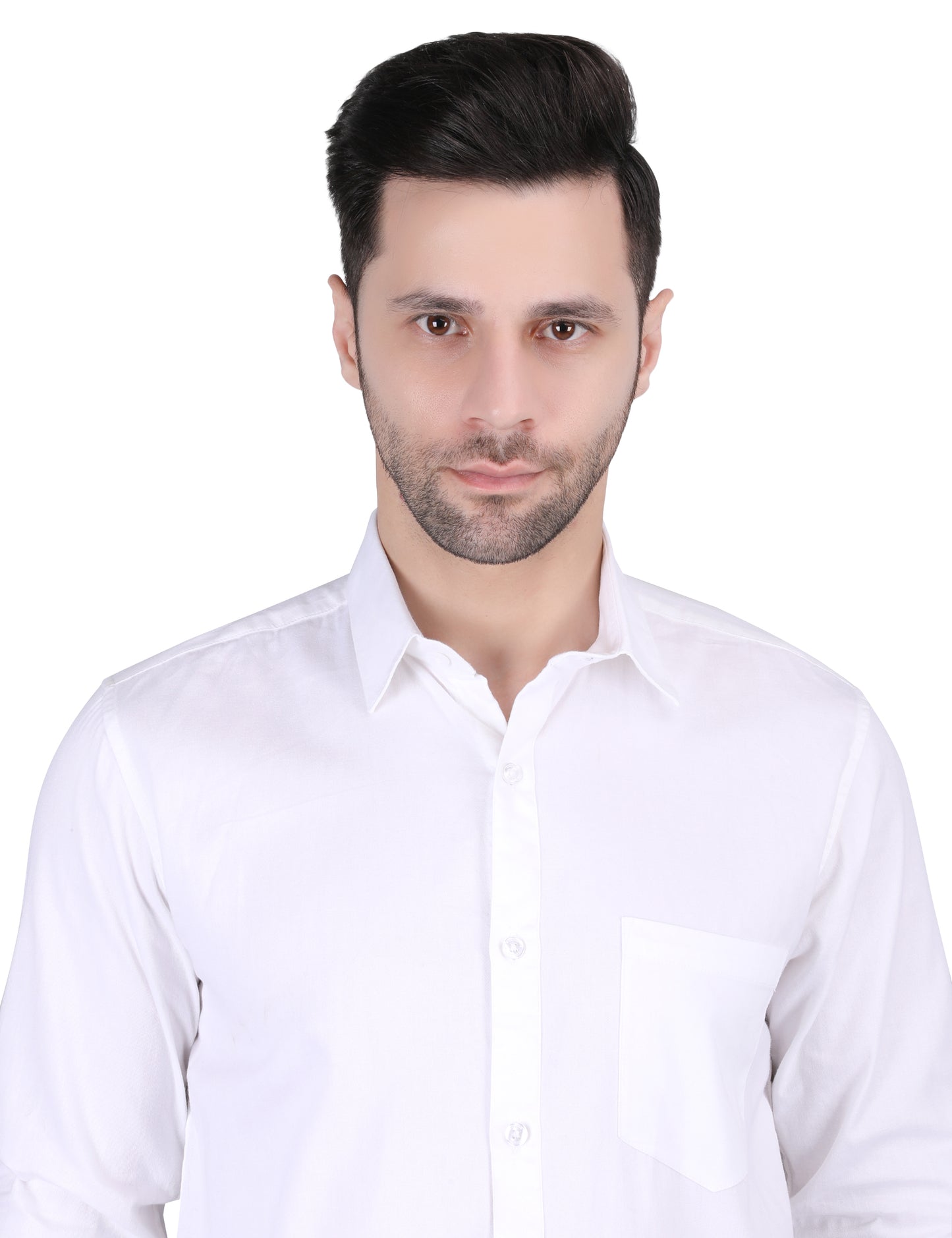 Kouns Men’s Regular Fit White Cotton Formal Shirt – Premium Soft & Comfortable Office Wear