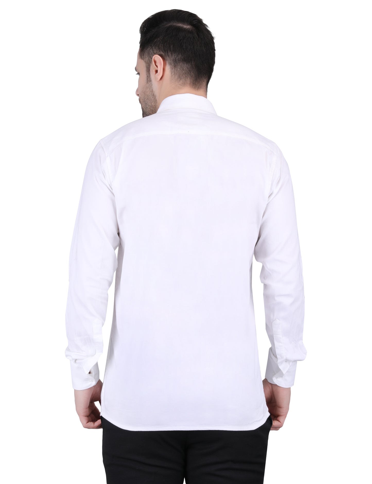 Kouns Men’s Regular Fit White Cotton Formal Shirt – Premium Soft & Comfortable Office Wear