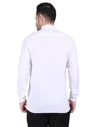 Kouns Men’s Regular Fit White Cotton Formal Shirt – Premium Soft & Comfortable Office Wear