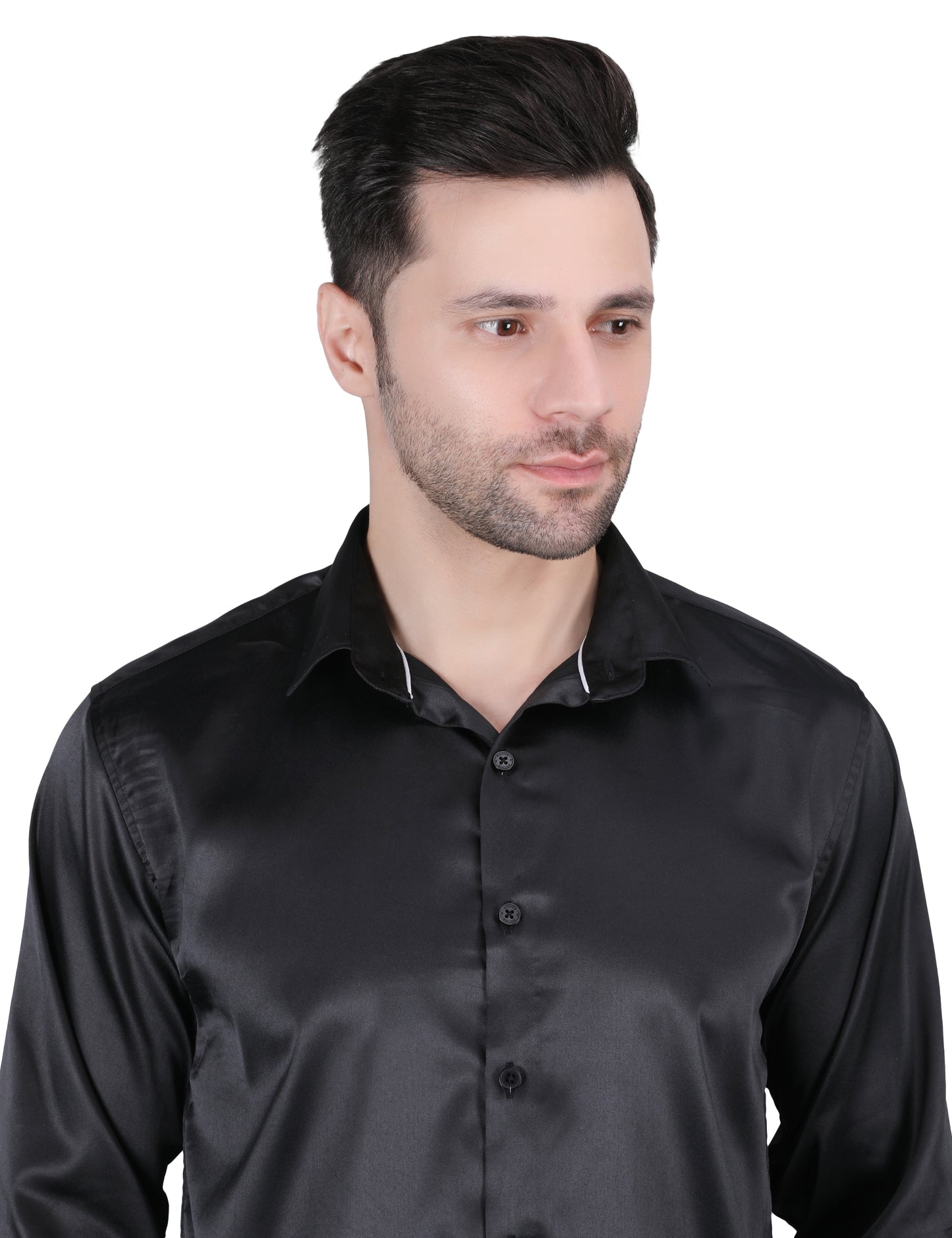 Kouns Men's Black Satin Shirt
