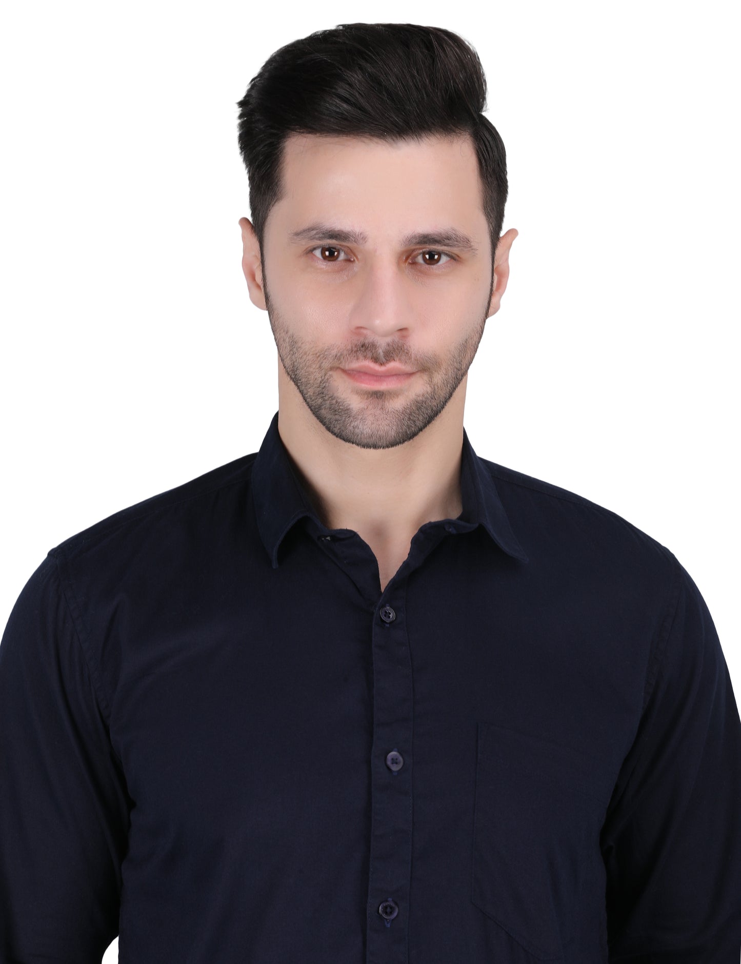 Kouns Men’s Regular Fit Navy Blue Cotton Formal Shirt – Premium Soft & Comfortable Office Wear