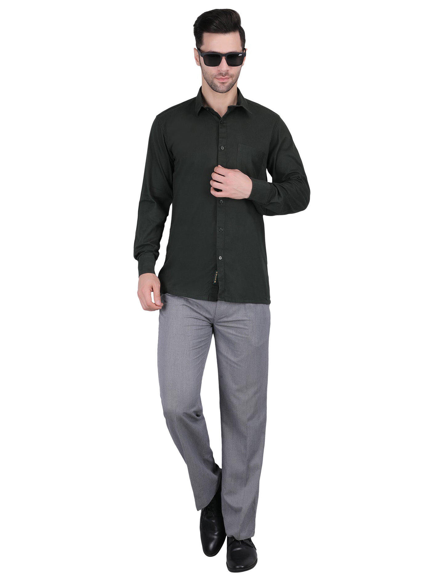 Kouns Men's Bottle Green Formal Shirt