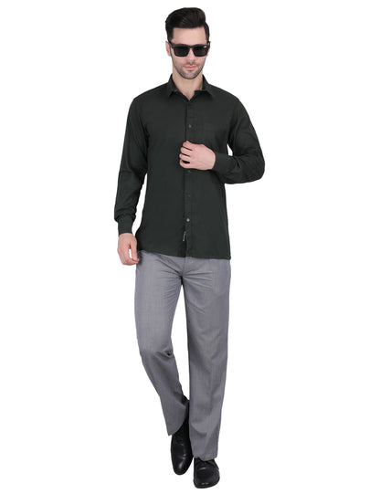 Kouns Men's Bottle Green Formal Shirt