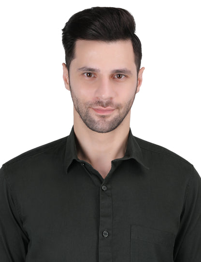 Kouns Men's Bottle Green Formal Shirt