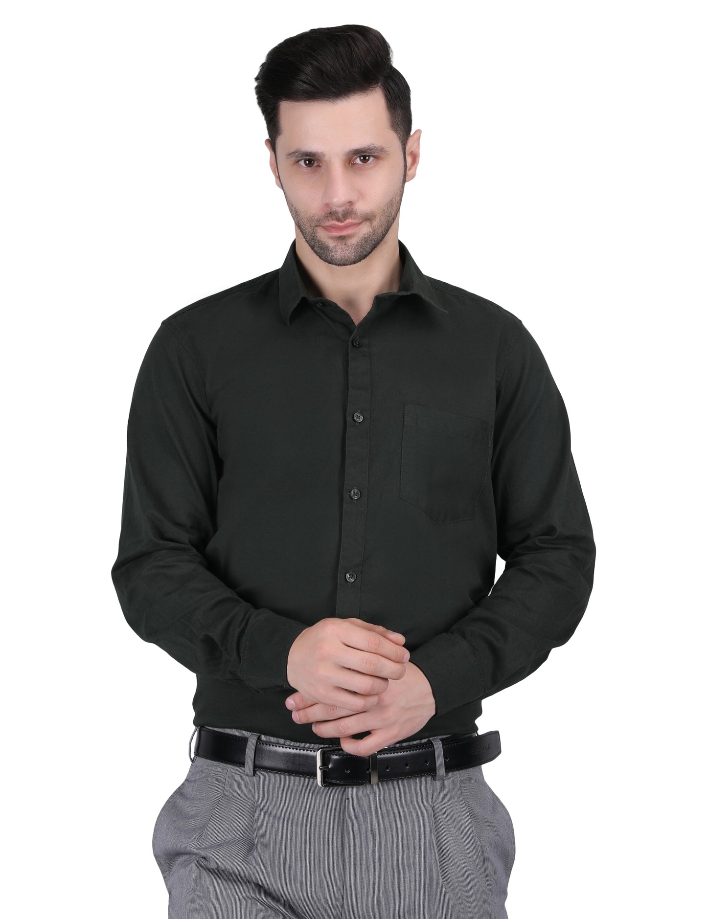 Kouns Men's Bottle Green Formal Shirt