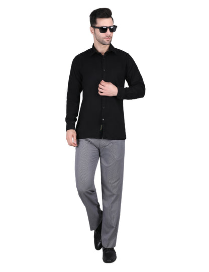 Kouns Men's Black Formal Shirt